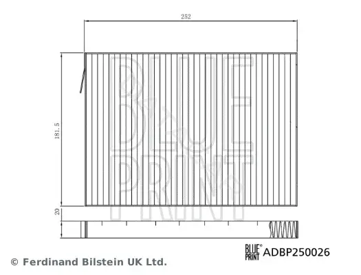 Фильтр салонный BLUE PRINT ADBP250026
