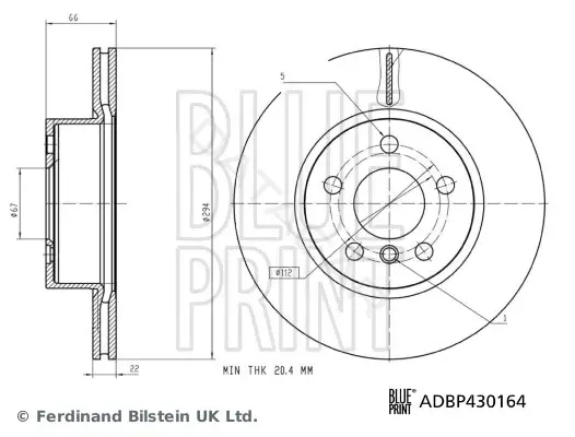 Тормозные диски BLUE PRINT ADBP430164