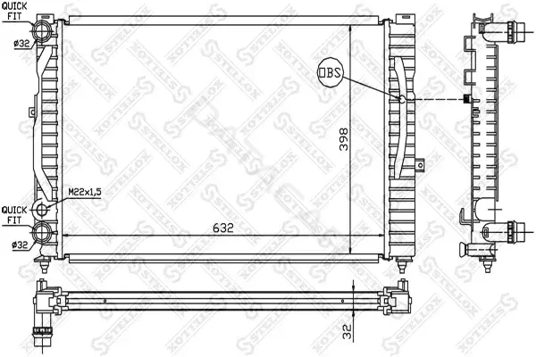 Радиатор охлаждения STELLOX 10-25021-SX