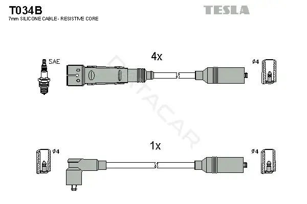 Высоковольтные провода TESLA T034B