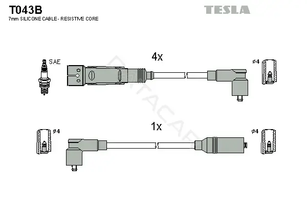 Высоковольтные провода TESLA T043B