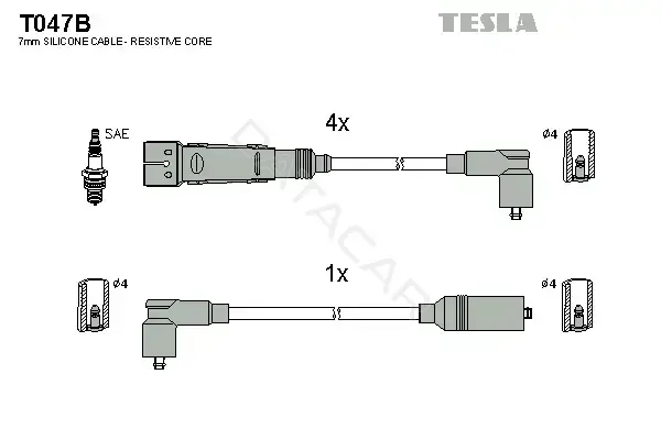 Высоковольтные провода TESLA T047B