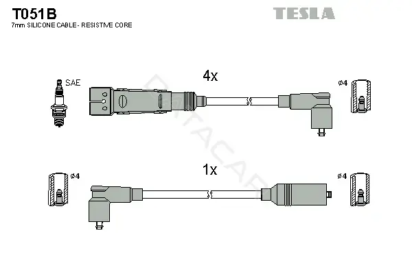 Высоковольтные провода TESLA T051B