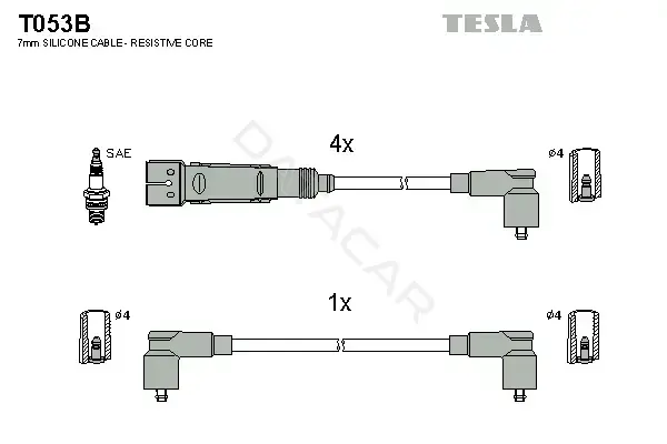 Высоковольтные провода TESLA T053B