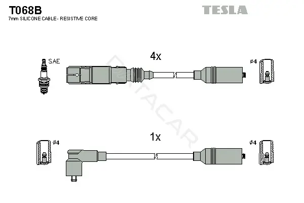 Высоковольтные провода TESLA T068B