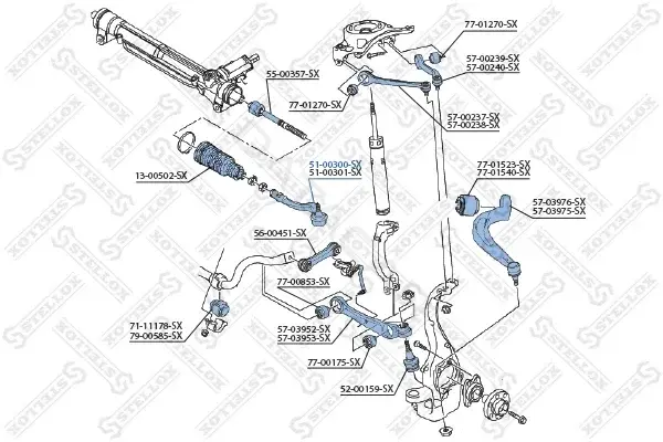 Рулевые наконечники STELLOX 51-00300-SX