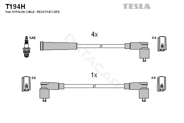 Высоковольтные провода TESLA T194H