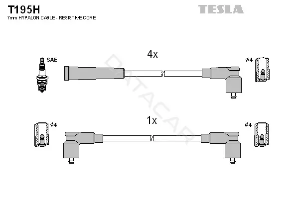 Высоковольтные провода TESLA T195H