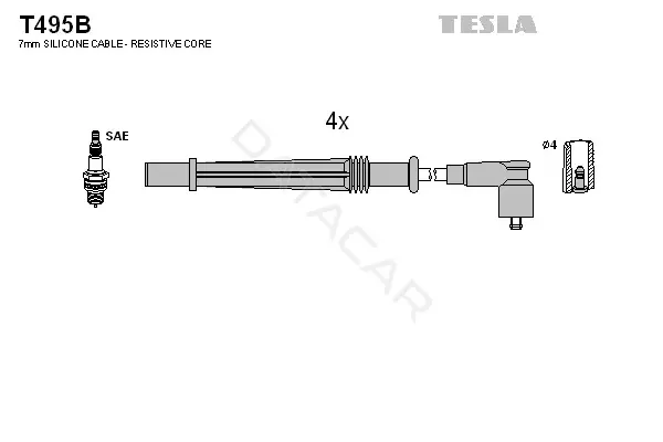 Высоковольтные провода TESLA T495B