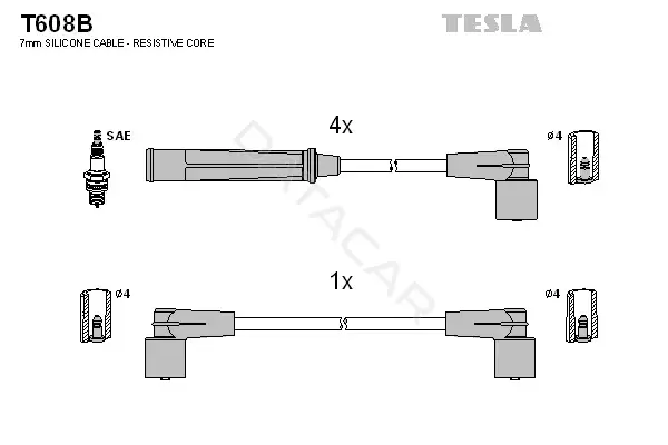 Высоковольтные провода TESLA T608B