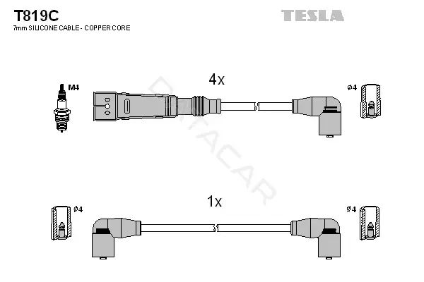 Высоковольтные провода TESLA T819C