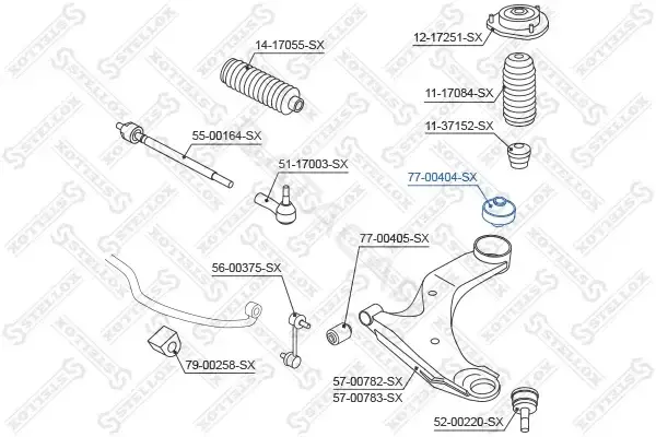 Сайлентблок рычага STELLOX 77-00404-SX