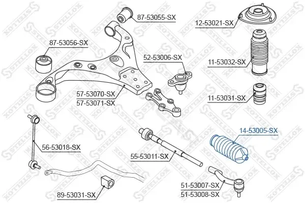 Пыльник рулевой рейки STELLOX 14-53005-SX