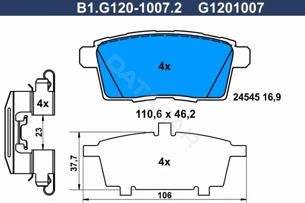 Тормозные колодки GALFER B1.G120-1007.2