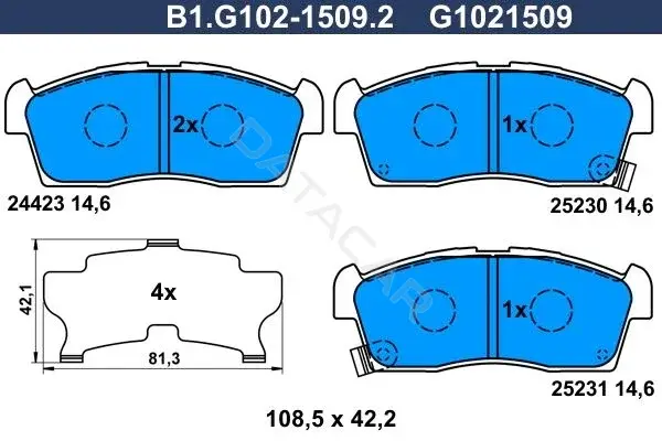 Тормозные колодки GALFER B1.G102-1509.2