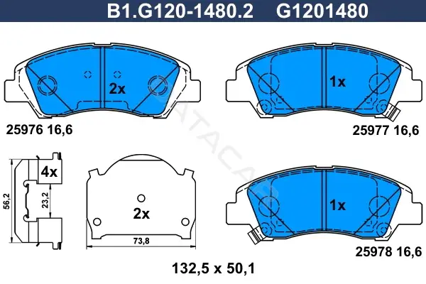Тормозные колодки GALFER B1.G120-1480.2