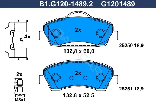 Тормозные колодки GALFER B1.G120-1489.2