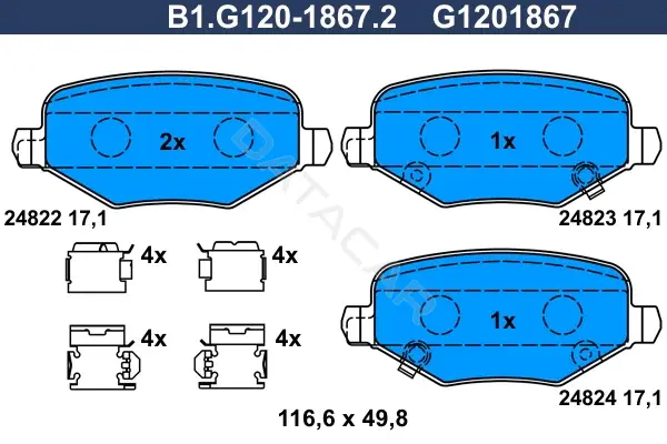 Тормозные колодки GALFER B1.G120-1867.2