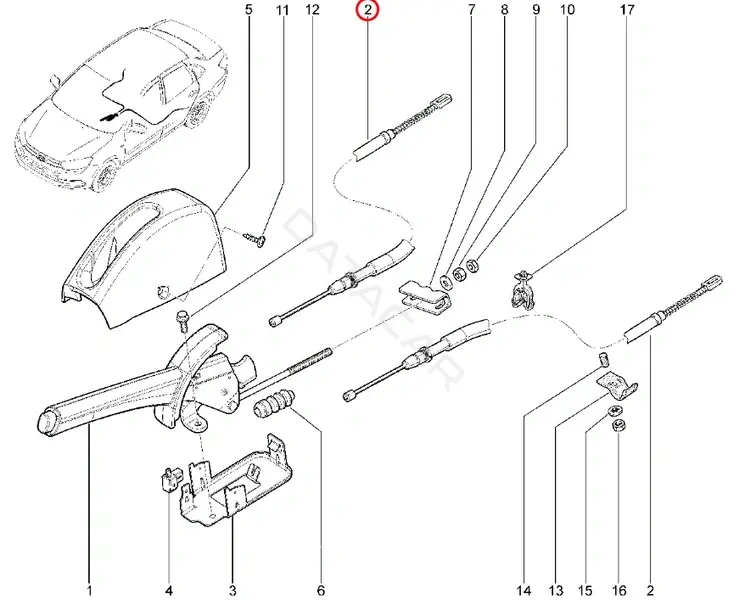 Трос ручника LADA 8450108968