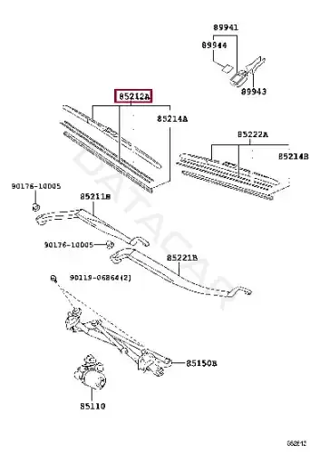 Щетки стеклоочистителя TOYOTA 8521206170
