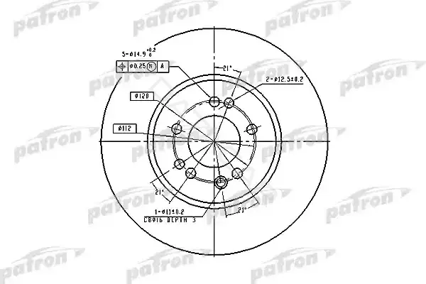 Тормозные диски PATRON PBD1585