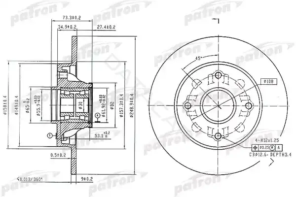 Тормозные диски PATRON PBD7014