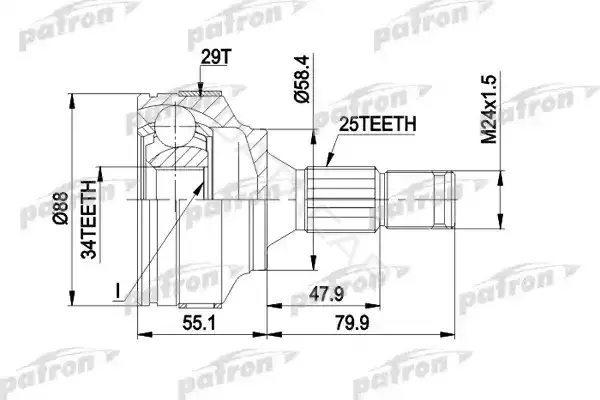 Шрус PATRON PCV1302