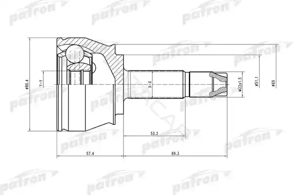 Шрус PATRON PCV1374