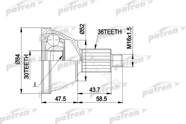 Шрус PATRON PCV1413