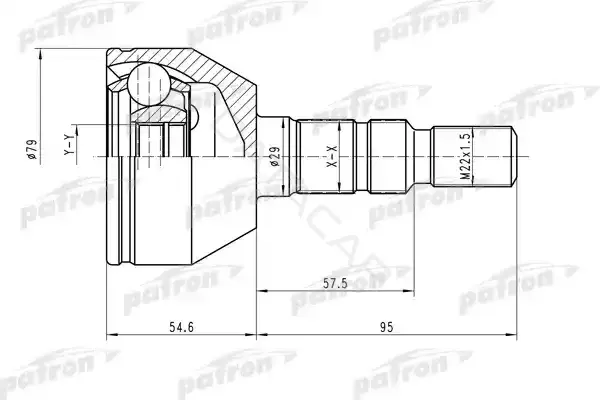 Шрус PATRON PCV1504