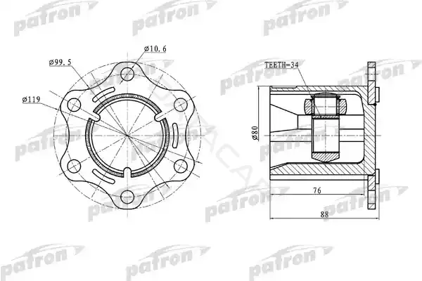 Шрус PATRON PCV5004