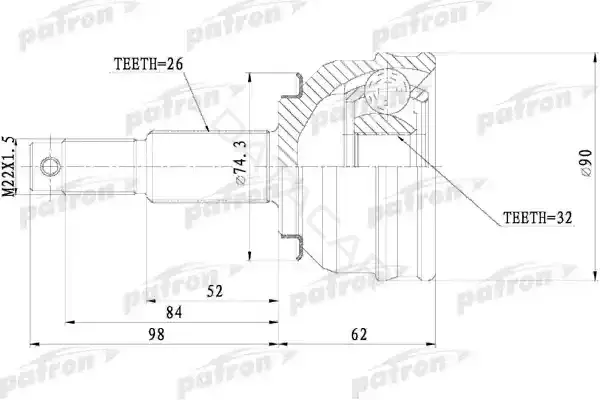 Шрус PATRON PCV9819