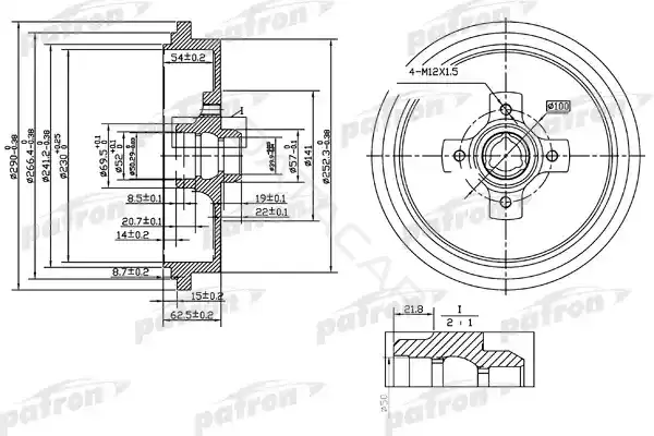 Тормозной барабан PATRON PDR1192