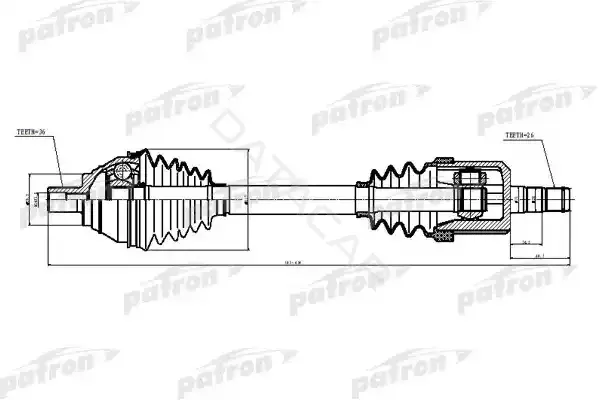 Приводной вал / Полуось PATRON PDS6876