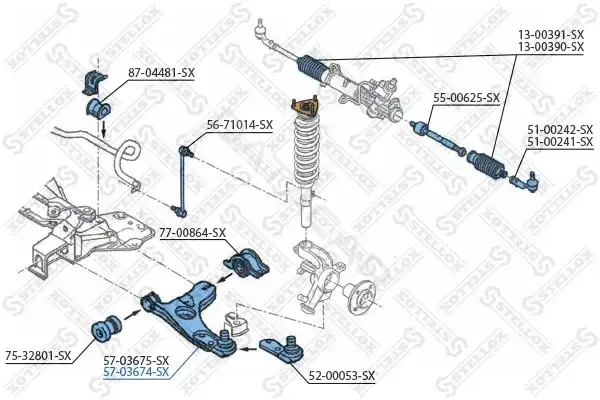 Рычаги STELLOX 57-03674-SX