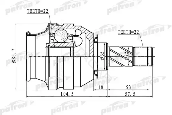 Шрус PATRON PCV1058