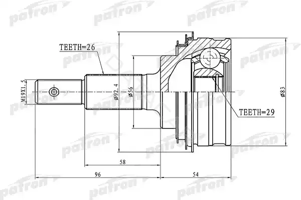 Шрус PATRON PCV1440