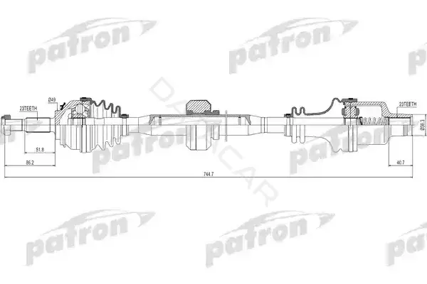 Приводной вал / Полуось PATRON PDS0220