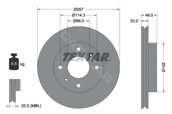 Тормозные диски TEXTAR 92056300