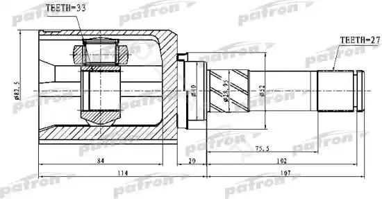 Шрус PATRON PCV1745