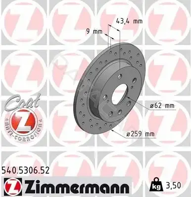 Тормозные диски ZIMMERMANN 540.5306.52