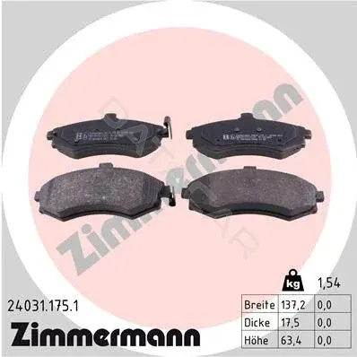 Тормозные колодки ZIMMERMANN 24031.175.1