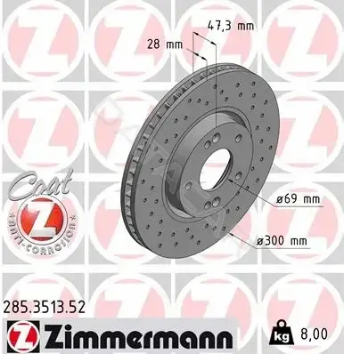 Тормозные диски ZIMMERMANN 285.3513.52
