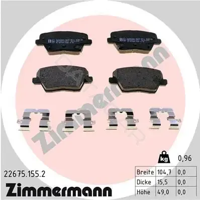 Тормозные колодки ZIMMERMANN 22675.155.2
