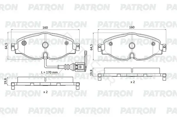 Тормозные колодки PATRON PBP1307
