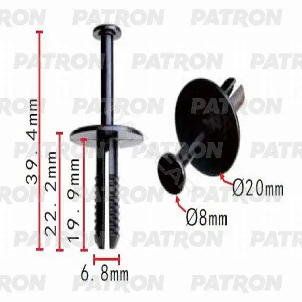Клипсы, фиксаторы, зажимы PATRON P37-0195A