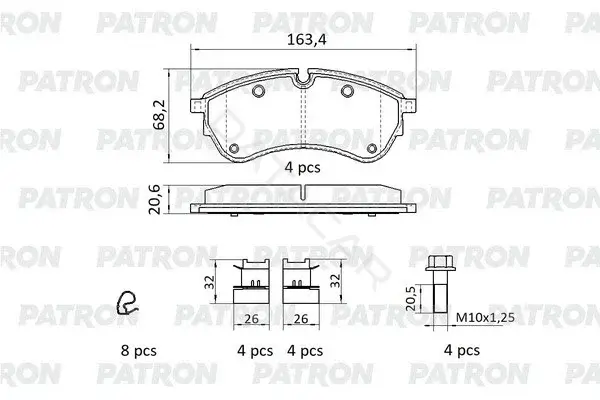 Тормозные колодки PATRON PBP242