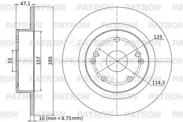 Тормозные диски PATRON PBD1125