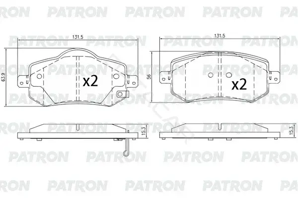 Тормозные колодки PATRON PBP347