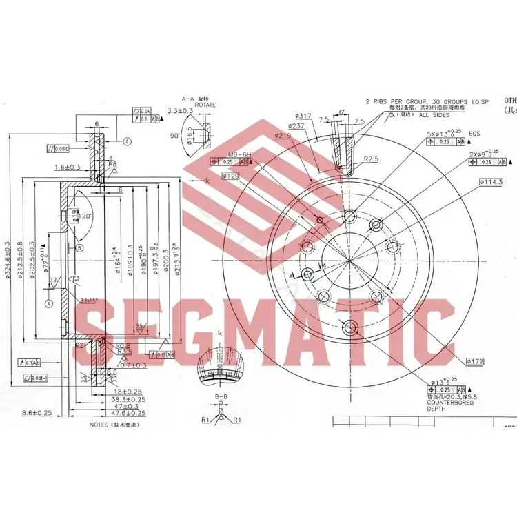 Тормозные диски SEGMATIC SBD30093106